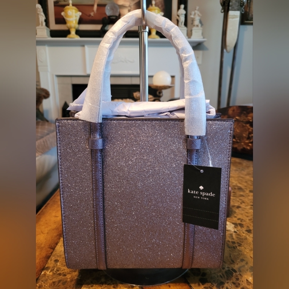 Kate Spade Purple Glitter Tote Bag - Picture 2 of 9